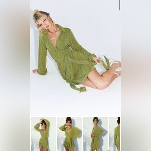 Princess Polly party time mini dress in green